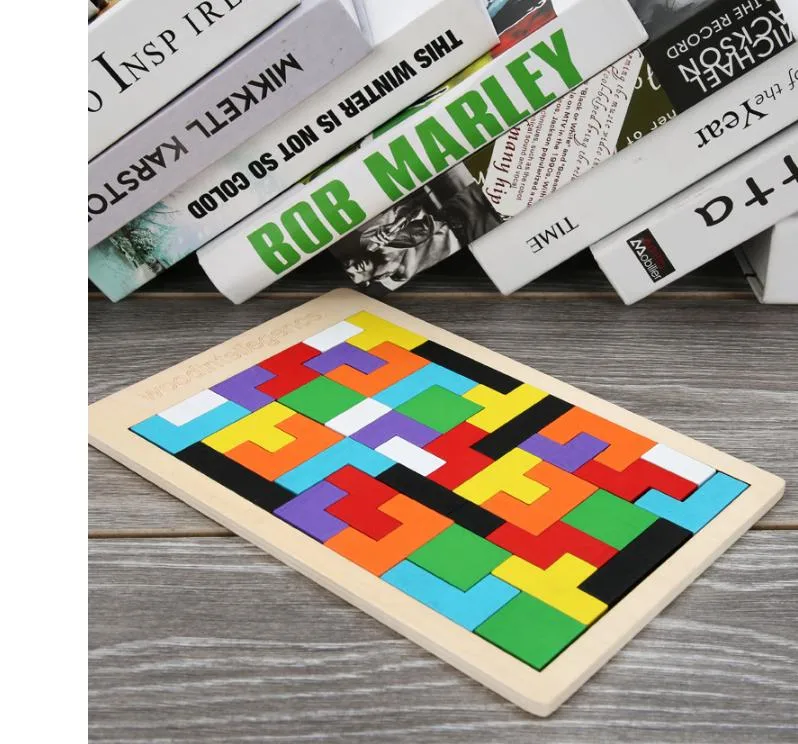 Tetris Building Blocks 3D Wooden Puzzle Children′ S Intellectual Thinking Development for Boys and Girls Educational Toy