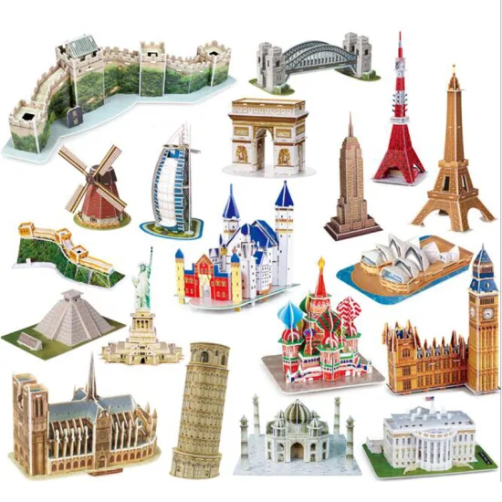 Enfants Construction célèbre bâtiment National Architecture modèle Kit jeu jouets éducatifs 3D Puzzles bricolage jeux 3D stade Puzzle