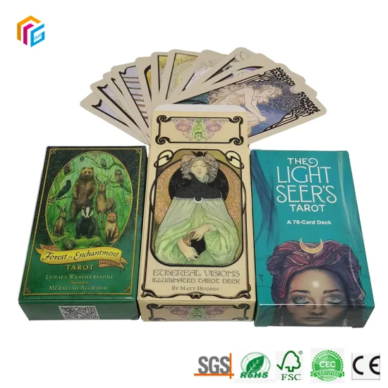 Produit populaire personnalisé bords dorés jeu de société cartes de Tarot cartes de pont Oracle impression avec emballage